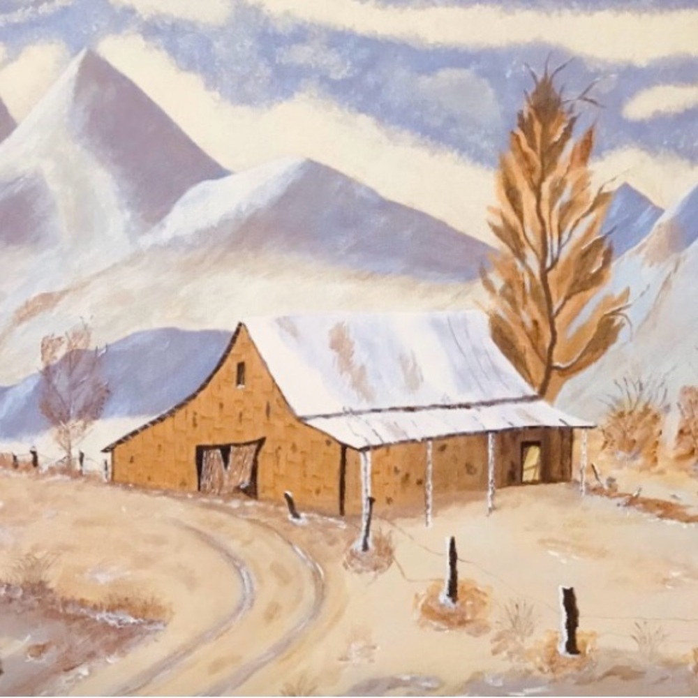 Rustic Winter Serenity – Acrylic Painting by Joseph Ramolo